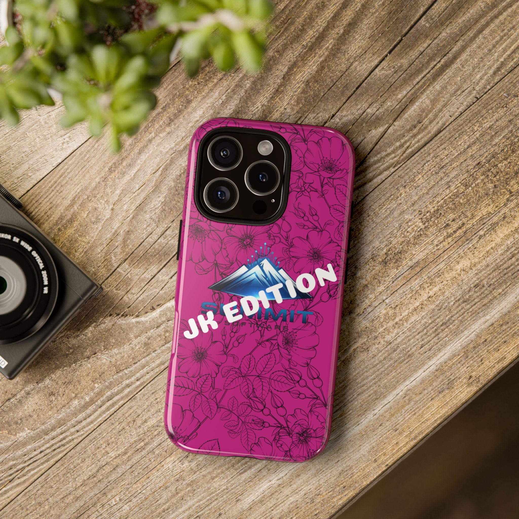 JK Edition Floral Mountain Tough Phone Case — Pink Protective Cover