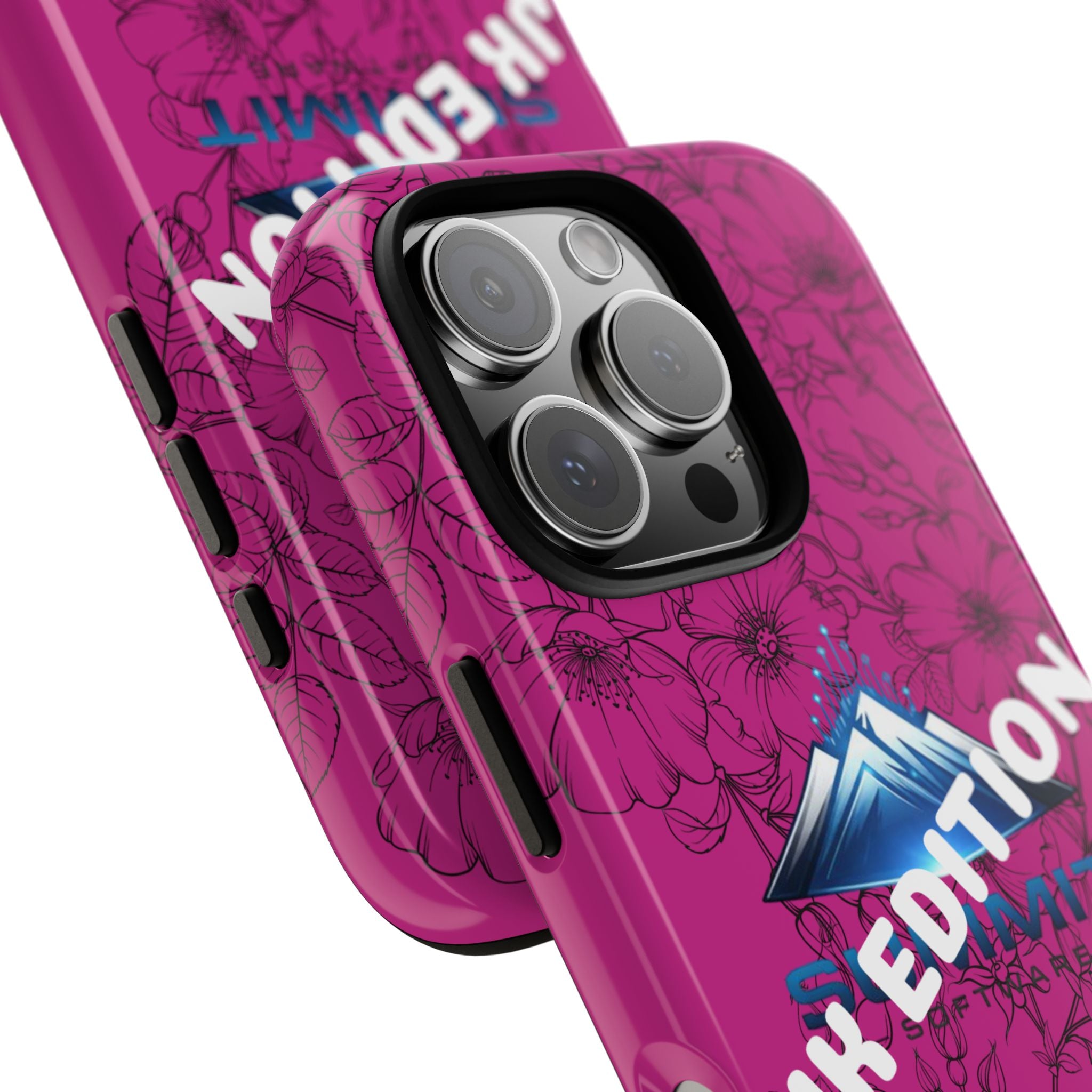 JK Edition Floral Mountain Tough Phone Case — Pink Protective Cover