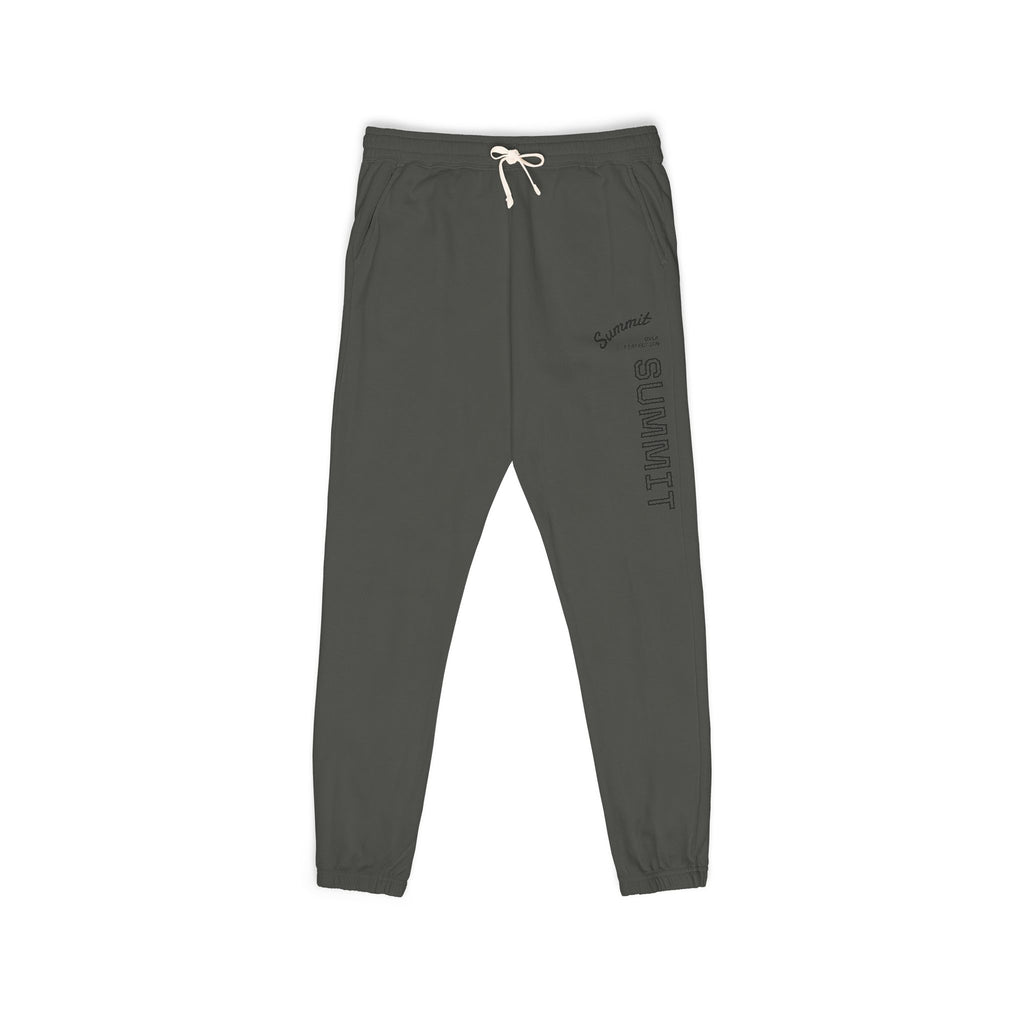 Charcoal 'SUNDAY' Vertical Script Sweatpants — Garment-Dyed Fleece Joggers