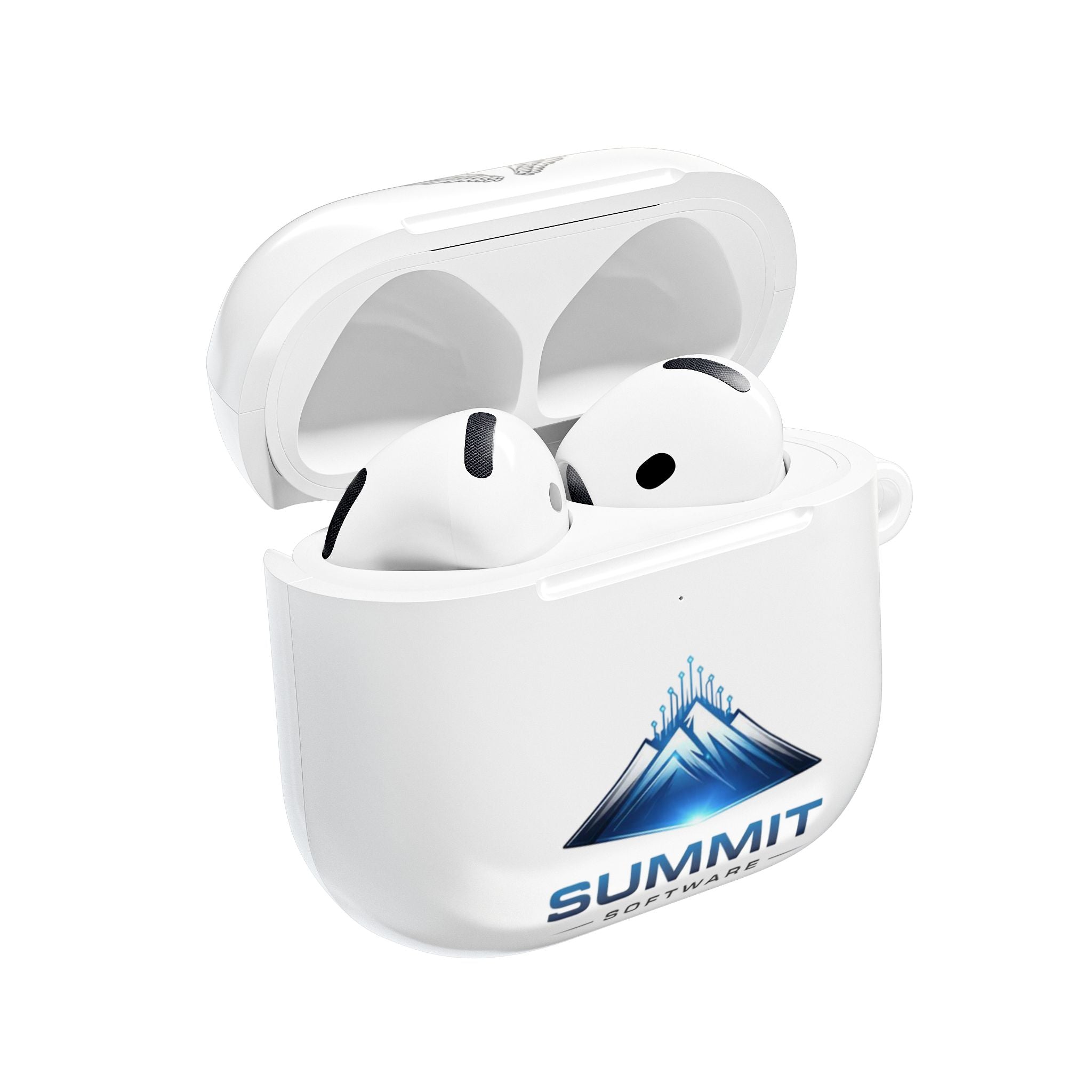 Summit Software AirPod Case — Branded Mountain Logo & 'Summit' Text Design
