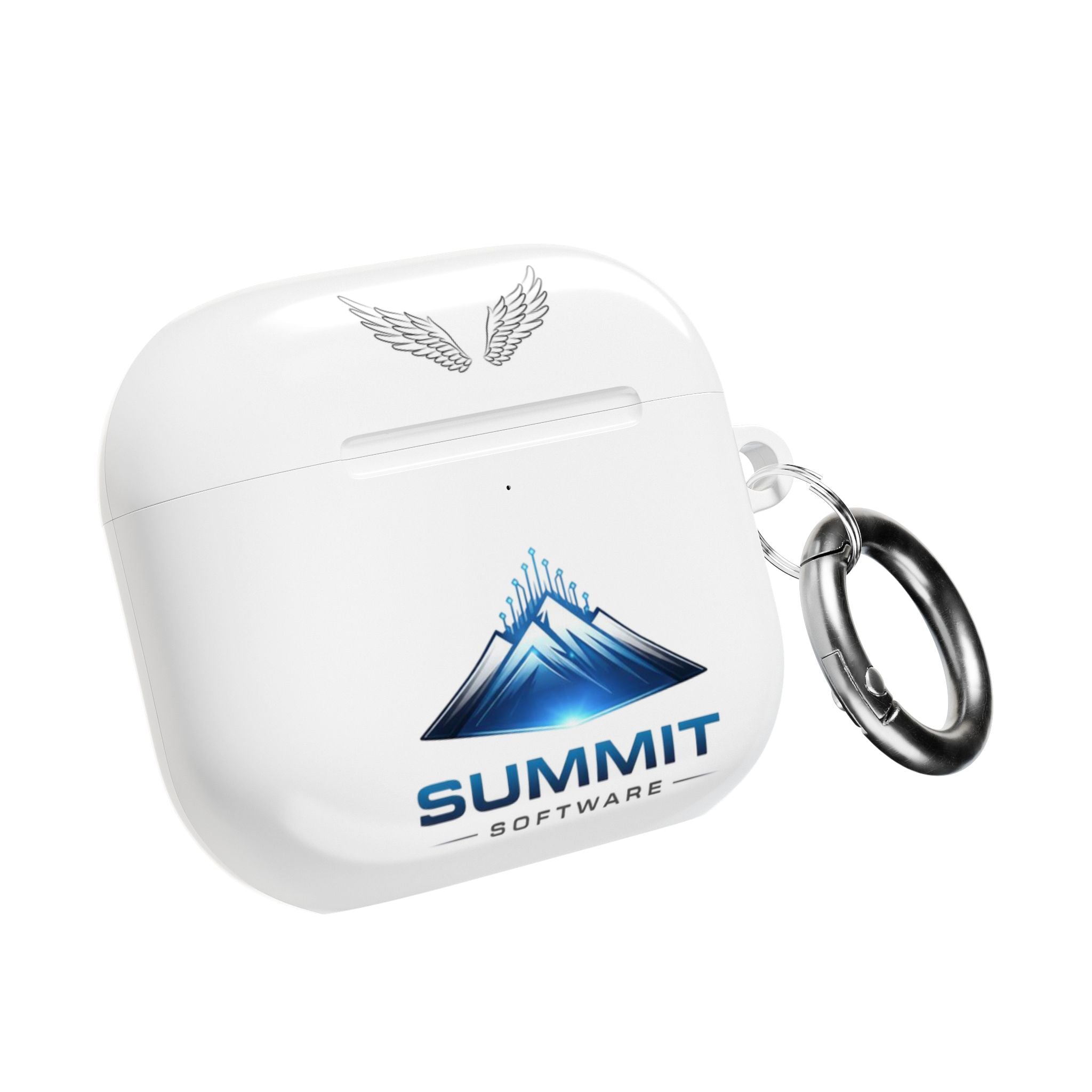 Summit Software AirPod Case — Branded Mountain Logo & 'Summit' Text Design