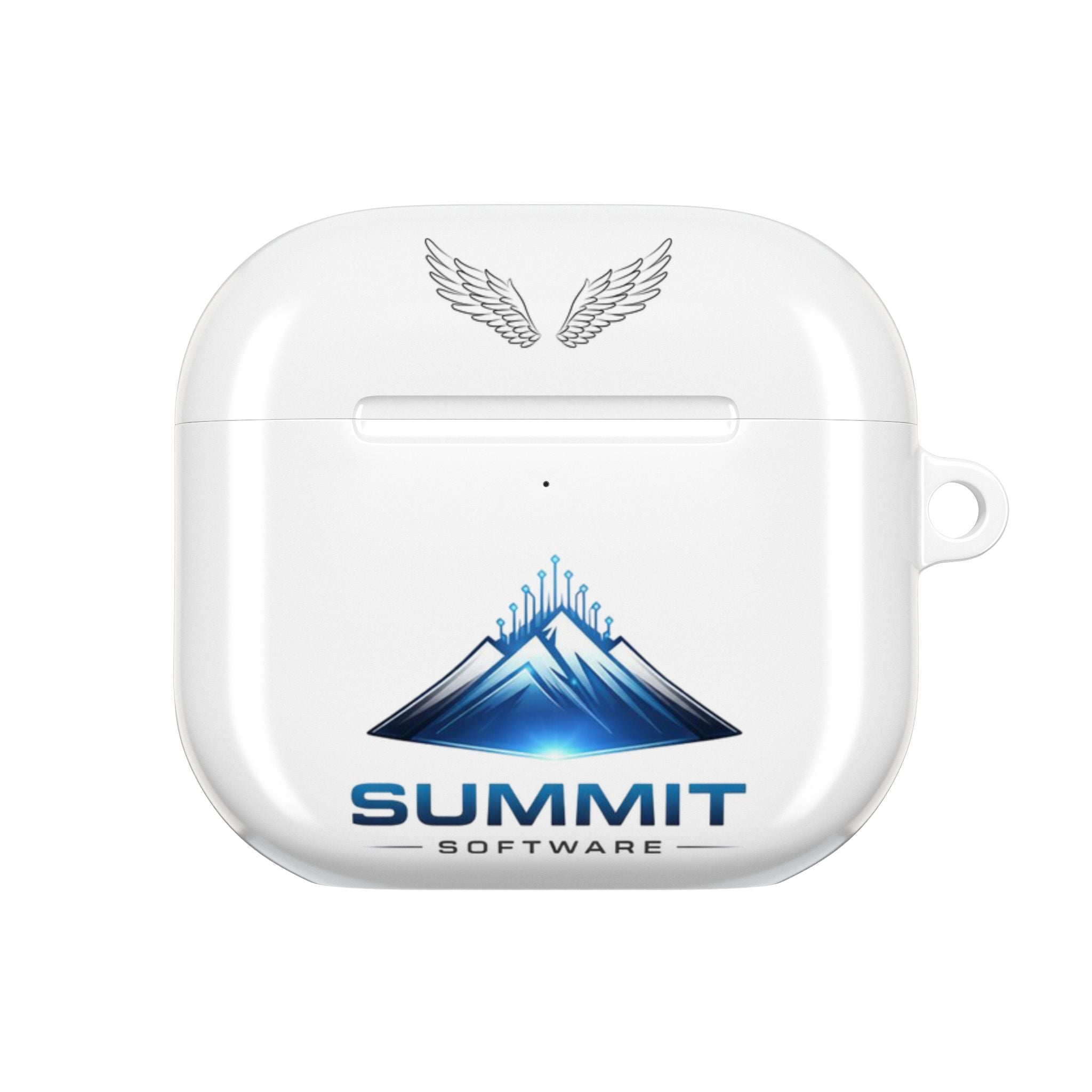 Summit Software AirPod Case — Branded Mountain Logo & 'Summit' Text Design