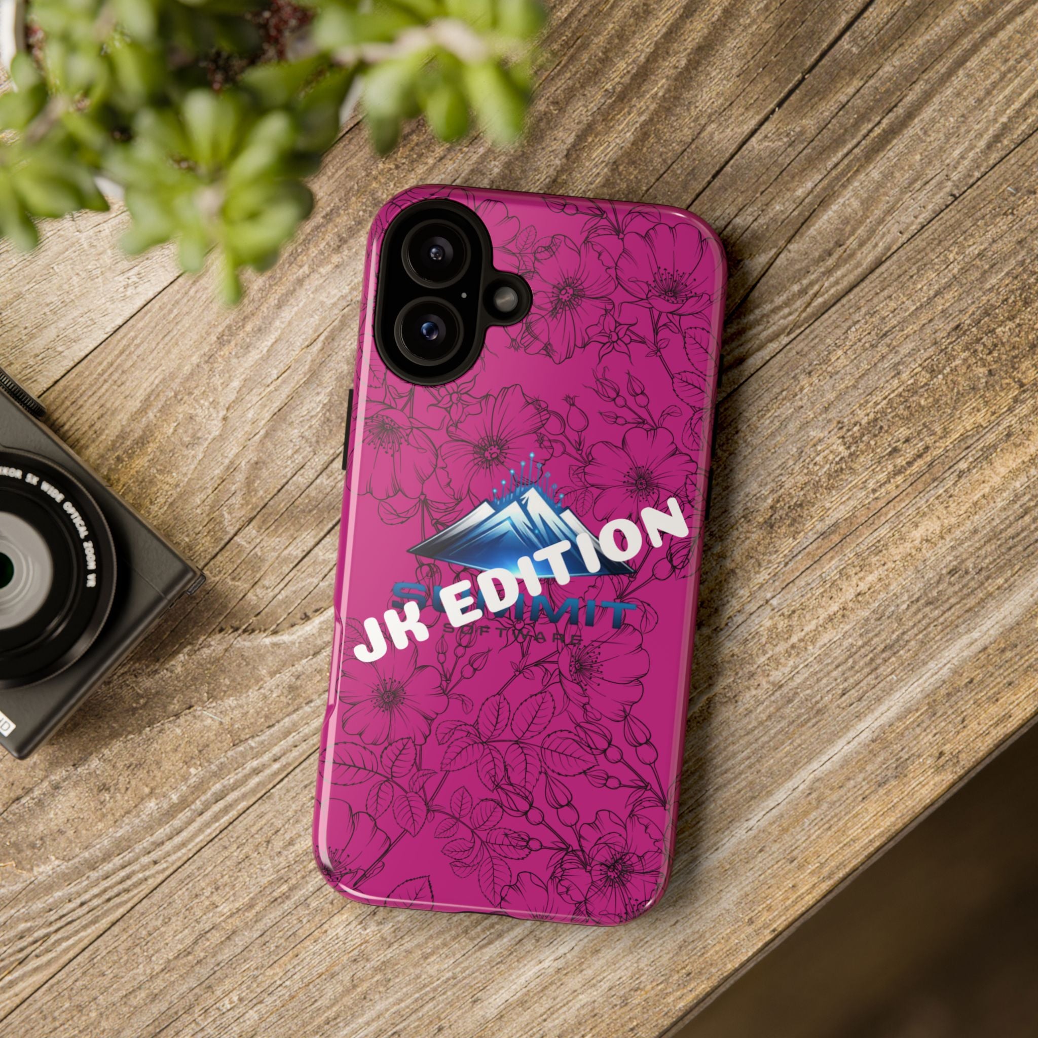 JK Edition Floral Mountain Tough Phone Case — Pink Protective Cover