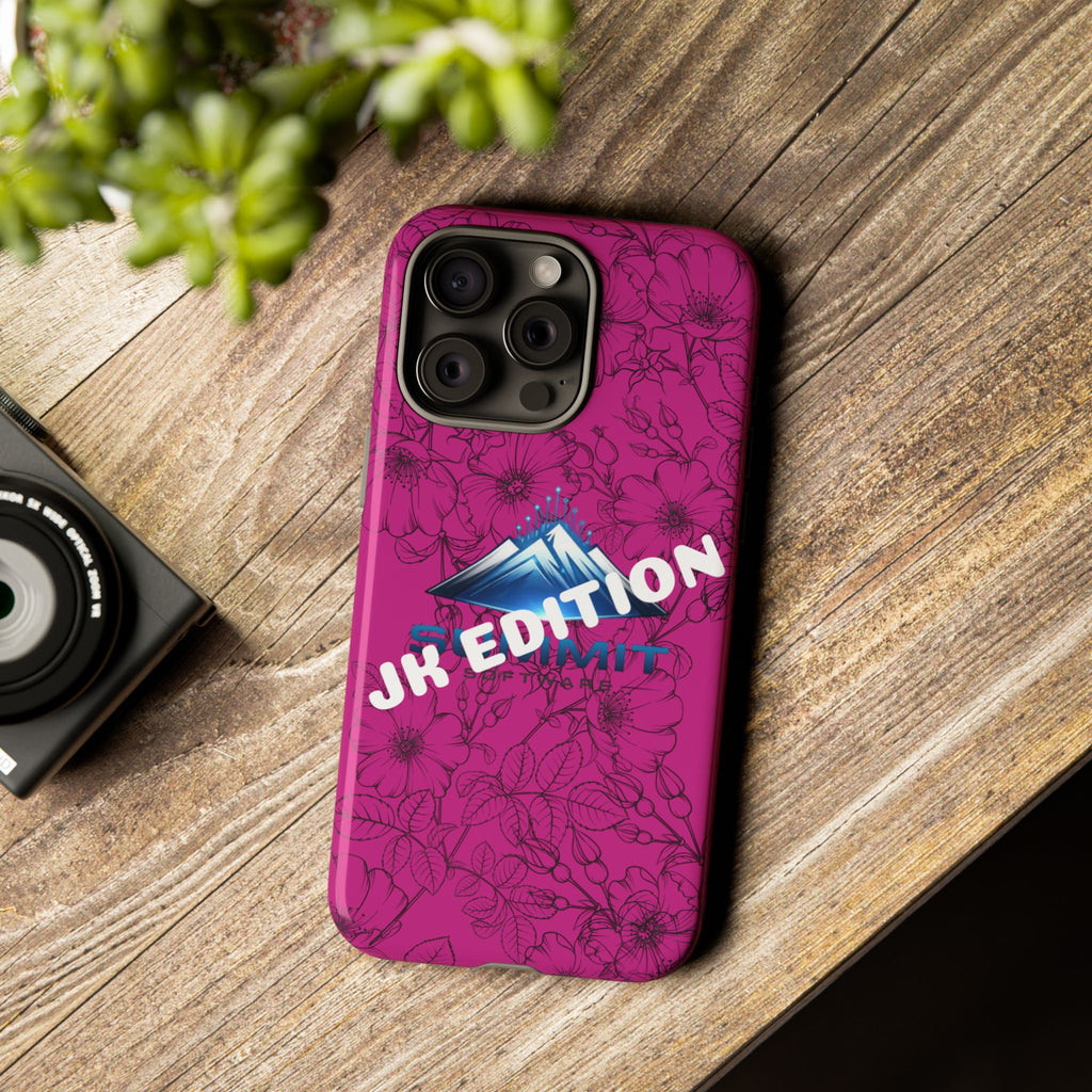 JK Edition Floral Mountain Tough Phone Case — Pink Protective Cover