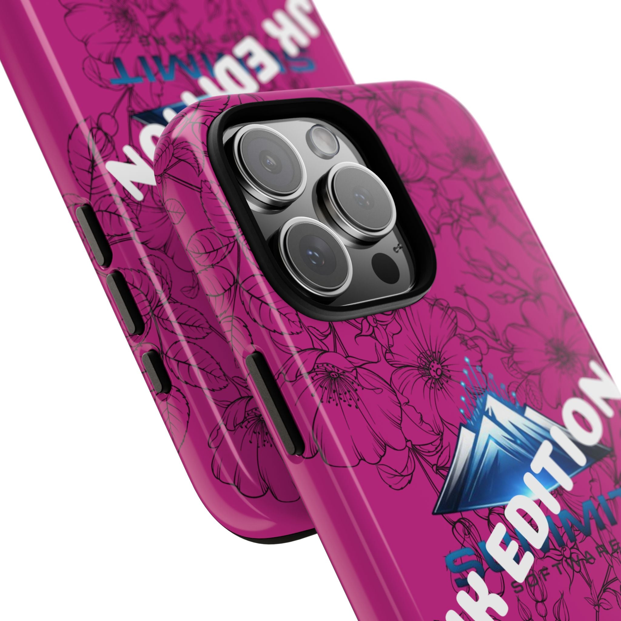 JK Edition Floral Mountain Tough Phone Case — Pink Protective Cover