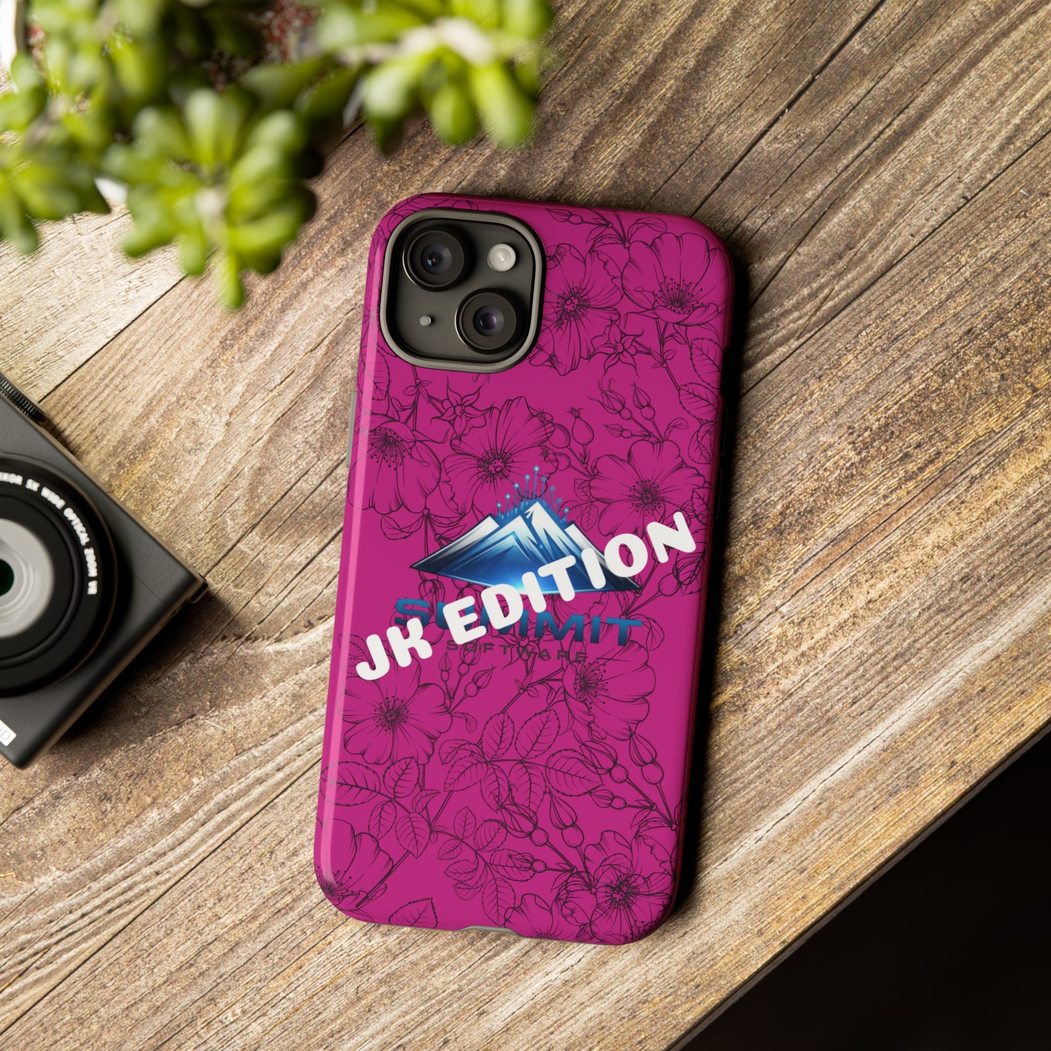 JK Edition Floral Mountain Tough Phone Case — Pink Protective Cover