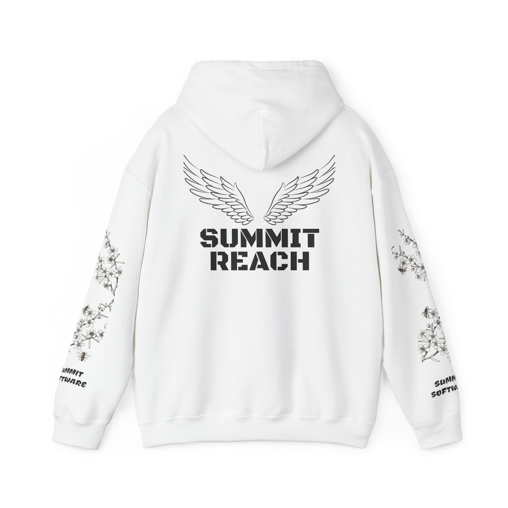 Summit Reach Hoodie — Mountain Logo Pullover with Wings & Sleeve Art