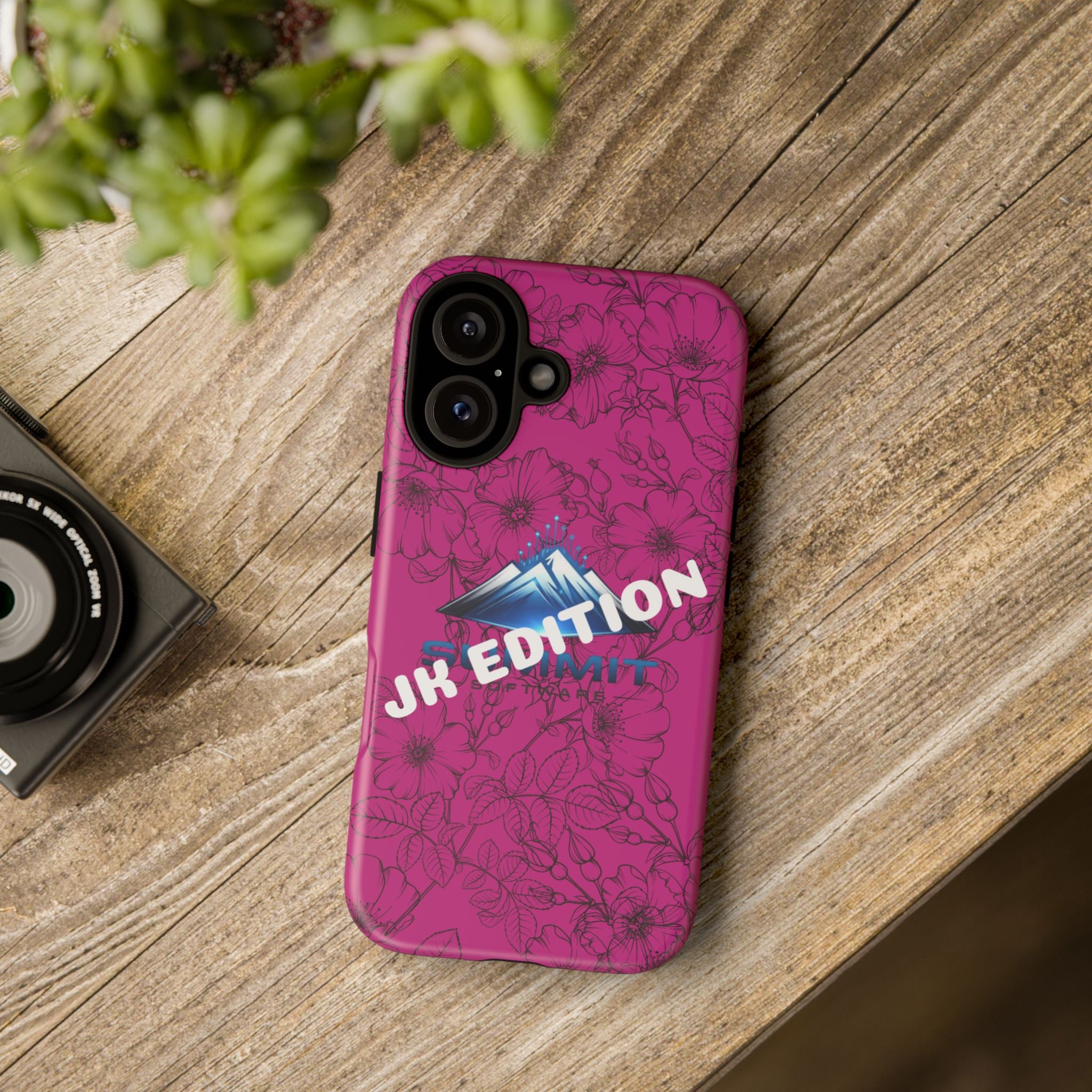 JK Edition Floral Mountain Tough Phone Case — Pink Protective Cover