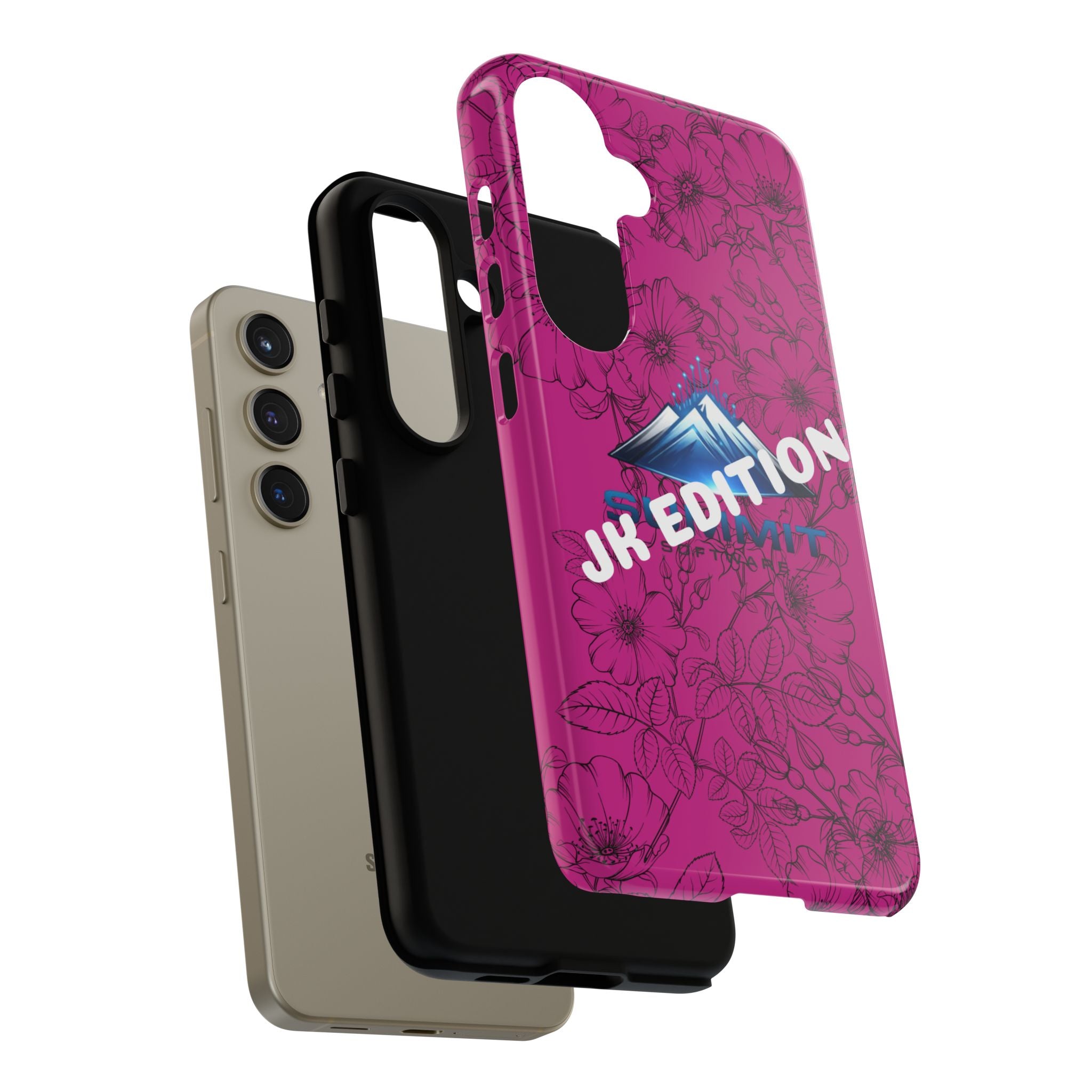 JK Edition Floral Mountain Tough Phone Case — Pink Protective Cover