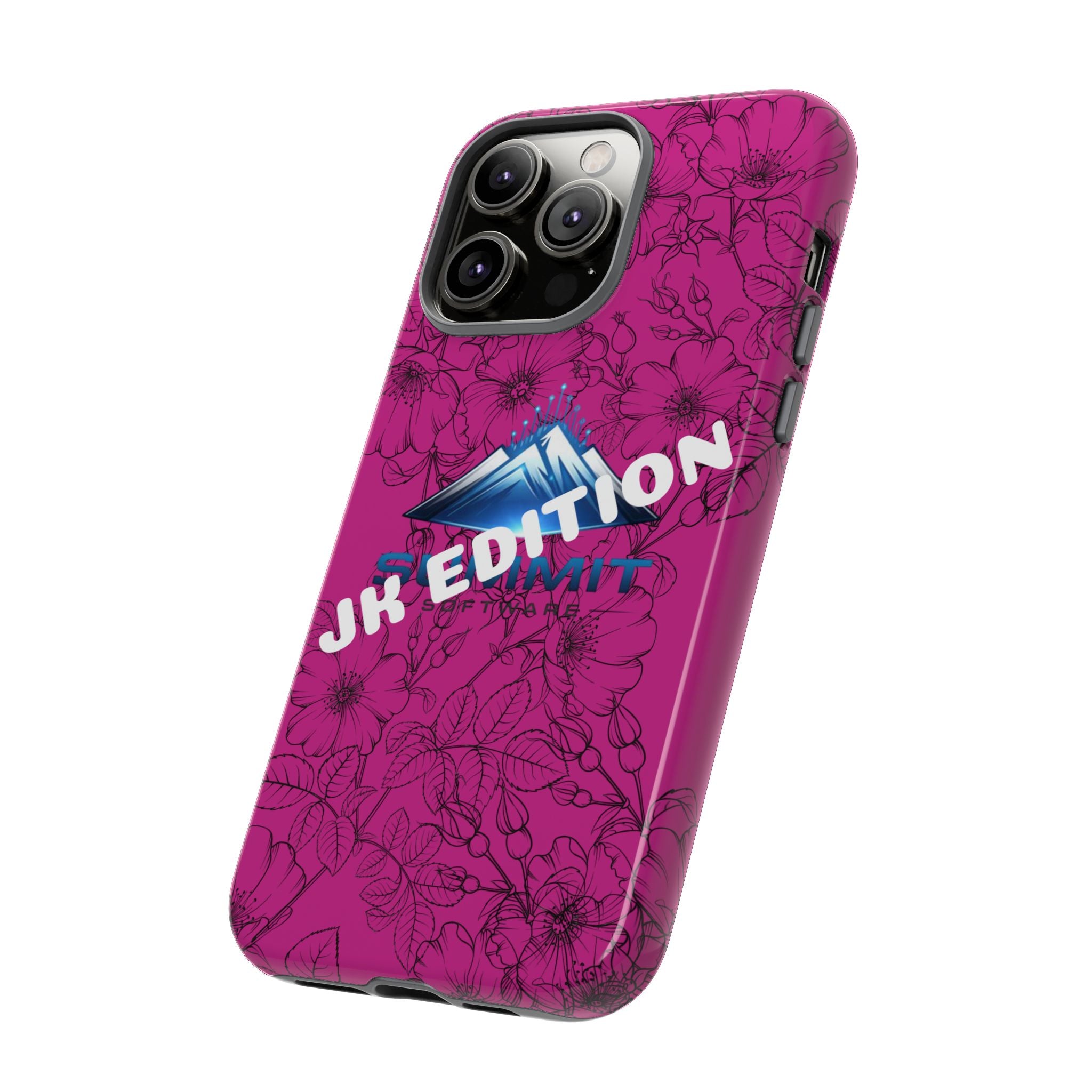 JK Edition Floral Mountain Tough Phone Case — Pink Protective Cover