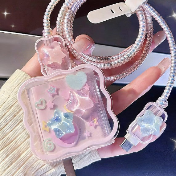 Cartoon Star Phone Cable Protector Case