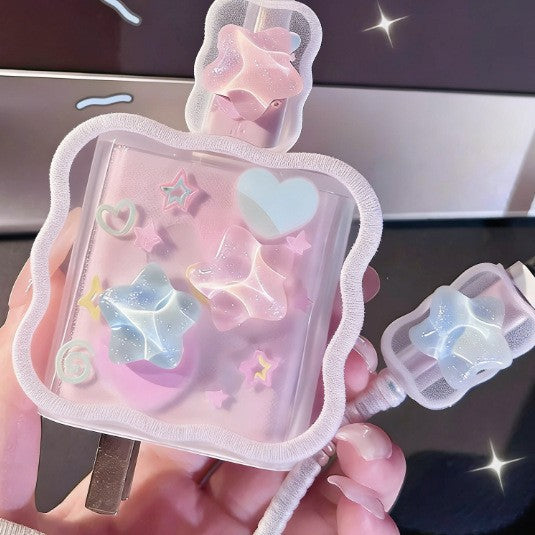 Cartoon Star Phone Cable Protector Case